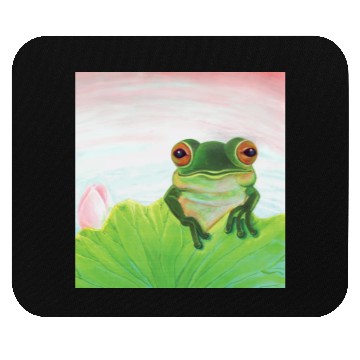 Discover Green Frog Relaxing in the Pond Mouse Pads