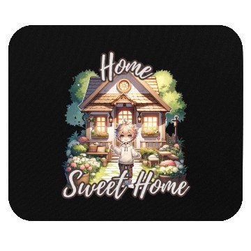 Discover Home Sweet Home House Cabinand Person Waving 1 Mouse Pads