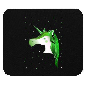 Discover green unicorn with stars Mouse Pads