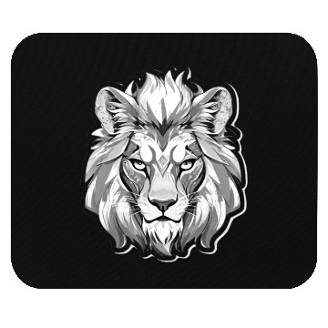 Discover White Angry Lion Mouse Pads
