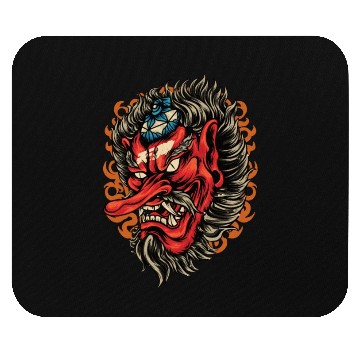 Discover Vintage Red Tengu Japanese Demon Tattoo Mouse Pads