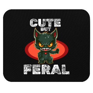 Discover Cute But Wild: Zombie Voodoo Cat For Halloween Mouse Pads