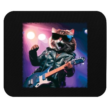Discover Funny Cat Plays Guitar Instruments Cute Concert Mouse Pads
