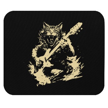 Discover Meow Cat Playing Guitar Instruments Awesome Mouse Pads