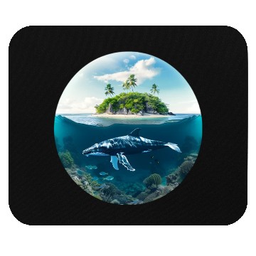Discover earth globe with whale in Underwater Mouse Pads