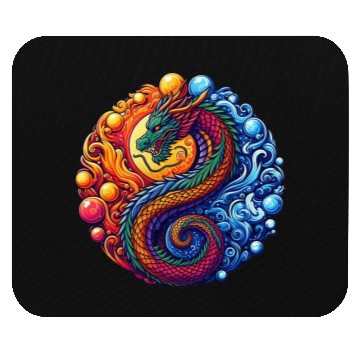 Discover Vibrant Yin Yang Dragon Mouse Pads