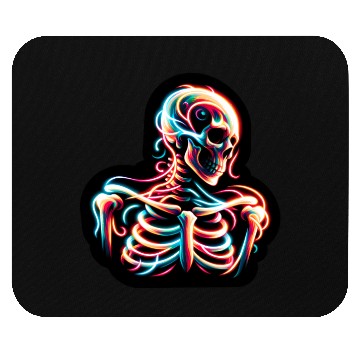 Discover Neon Skeleton Psychedelic Glow Art Mouse Pads