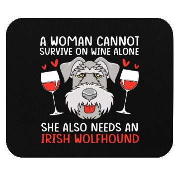Discover Irish Wolfhound Pet Owner Dog Mother Wine Lover Mouse Pads