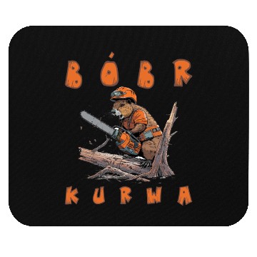 Discover Beaver Lumberjack Chainsaw Mouse Pads