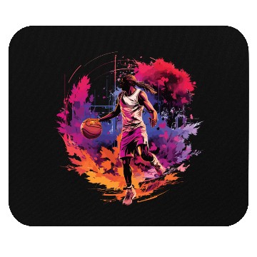 Discover Basketball Player Surrounded by Sunset, Artwork Mouse Pads