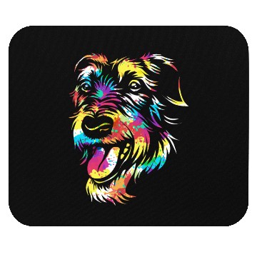Discover Splash Color Irish Wolfhound Dog Face Mouse Pads