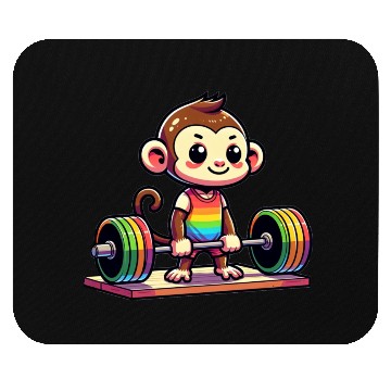 Discover Cool Monkey Deadlifting In The Gym Mouse Pads
