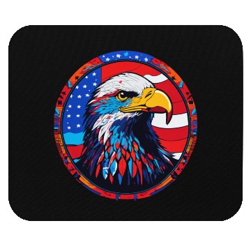 Discover Patriotic Eagle Emblem for Apparel Mouse Pads