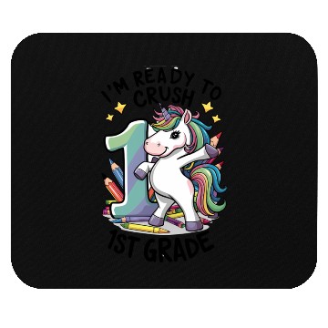Discover Ready to Crush First 1st Grade Back School Unicorn Mouse Pads