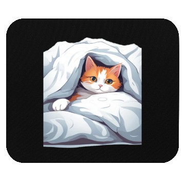 Discover cat between the sheets Mouse Pads