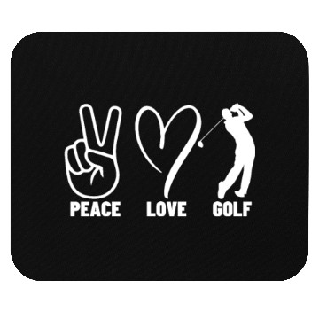 Discover Peace Love Golf Funny Golfing Mouse Pads