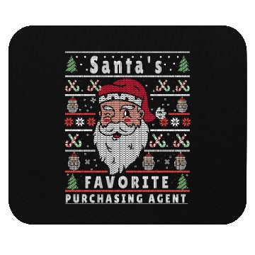 Discover Santas XMAS Ugly Christmas Purchasing-Agent Mouse Pads