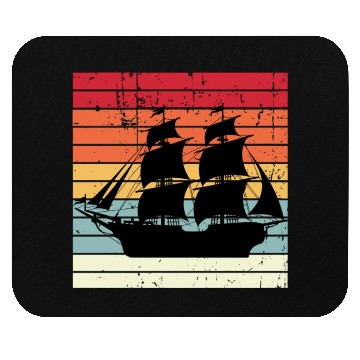 Discover Vintage Retro Sun Set Pirate Ship Mouse Pads