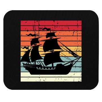 Discover Pirate ship sunset Mouse Pads