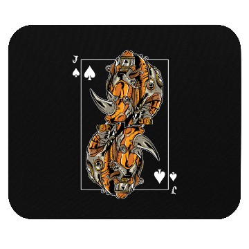 Discover Rhinoceros Steampunk Card Game Jack of Spades Mouse Pads