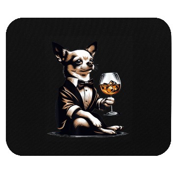 Discover Chihuahua Dog Drinking Whiskey Puppy Mouse Pads