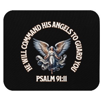 Discover He will command his angels to guard you Mouse Pads