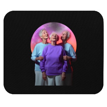 Discover Granny Howling Moon Ladies Mouse Pads