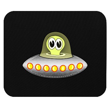 Discover Retro Alien in Space Ship Mouse Pads