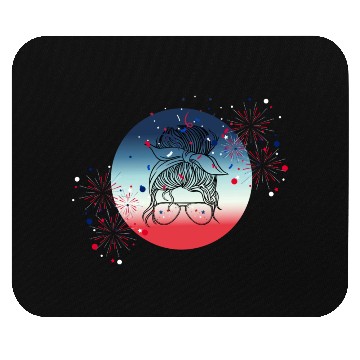 Discover 4th Of July Fireworks Messy Bun Mouse Pads