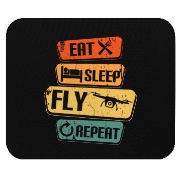 Discover Quadcopter Eat Sleep Fly Repeat Funny Drone Pilot Mouse Pads
