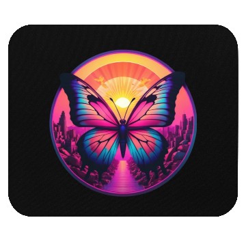 Discover Synthwave ButterFly at Sunset Mouse Pads