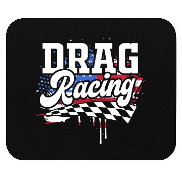 Discover Racetrack Car Racing Lover US Flag Drag Racing Mouse Pads