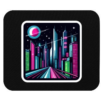 Discover Futuristic cityscape Retro Synthwave Cyberpunk Mouse Pads