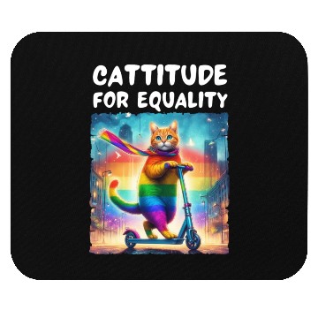 Discover Gay pride. Cattitude for equality Mouse Pads