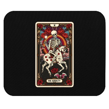 Discover Skeleton on Unicorn Tarot Card Audacity Tarot Mouse Pads
