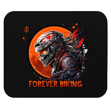 Discover Forever Biking: Skull Emblem Motorcycling Mouse Pads