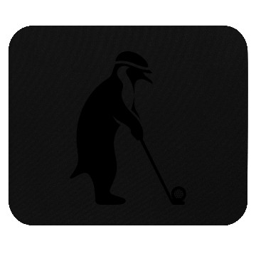Discover Penguin playing golf cartoon golfer funny Mouse Pads