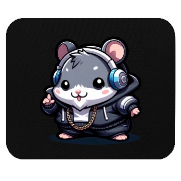 Discover Gray Hip Hop Hamster Mouse Pads