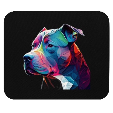 Discover Blue Nose Pitbull Neon Face Origami Mouse Pads