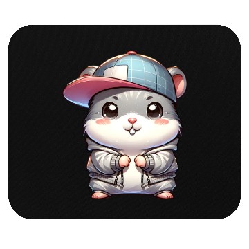 Discover Light Gray Hip Hop Hamster Mouse Pads