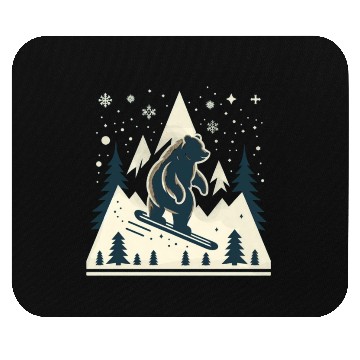 Discover Skiing Grizzly Mouse Pads