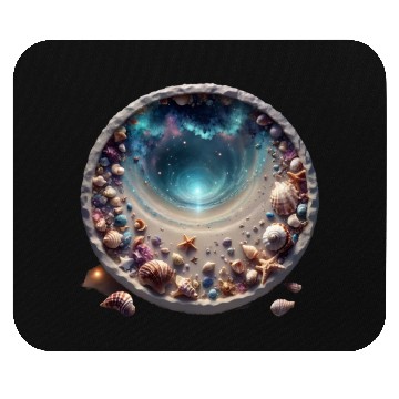 Discover Ocean Meets the Shore inside a circle design Mouse Pads