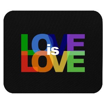 Discover love is love rainbow colored letters Mouse Pads