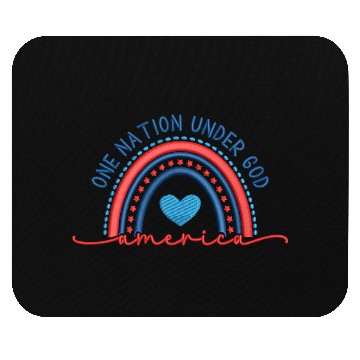Discover One Nation Under God Rainbow Embroidery Effect Mouse Pads