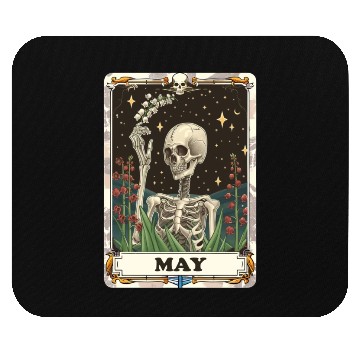 Discover May Gothic Tarot Card - Lily of the Valley & Skele Mouse Pads