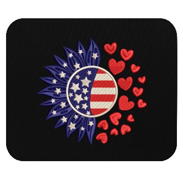 Discover American Sunflower Hearts Embrodery Effect Mouse Pads