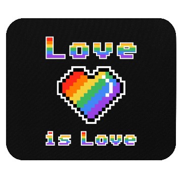 Discover Pixel heart Love is Love rainbow colored Mouse Pads