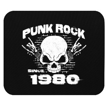 Discover Punk Rock Since 1980 - Skull Rock Hands 44th Mouse Pads