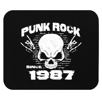 Discover Punk Rock Since 1987 - Skull Rock Hands 37th Mouse Pads