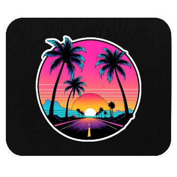 Discover Beach road sunset driving on a lonely road. Mouse Pads